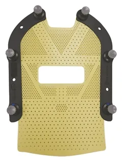 Gelbe thermoplastische Kopf-Hals-Schulter-Maske mit Befestigungsrahmen